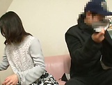Horny and hot Japanese AV model gets banged in the waiting room picture 11