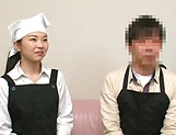 Naughty Japanese AV model in hot chef sex action