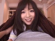 Yuu Asakura pretty Asian teen is fingered and gets cum on her face