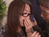 Japanese teen is a horny AV model in glasses getting banged picture 41