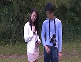 Japanese AV model gets banged outdoors by horny photographer picture 12