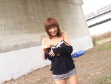 Akane Mochida amateur Asian babe sucks cock outdoors picture 57