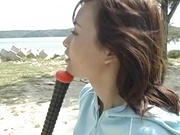 Hiraru Koto, wild Asian teen gets outdoor banging