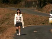 Japanese teen enjoys outside sex adventures