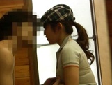 Japanese chick gets pussy licked and is seen by a voyeur picture 13