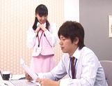 Aino Kishi Asian office lady gives some desktop sex for boss
