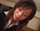 Sexy office babe is a Japanese AV model getting banged picture 16