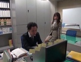 Gorgeous office lady Ayu Sakurai shows off pussy rubbing and rides cock picture 12