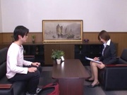 Akari Asahina Asian iffice lady gives head during meeting