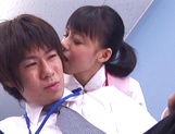 Cute babe Aino Kishi sucks her colleague at the office
