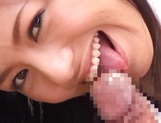 Young Asian babe Aino Kishi gets her toes licked and gives head picture 16