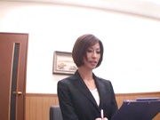 Asian office lady, Akari Asahina is a  hot milf in sexy pantyhose
