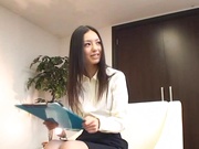 Skinny office secretary Aino Kishi seduces a handsome guy fucks him hard