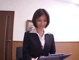 Skinny office lady Akari Asahina gets her boobs teased and pussy banged