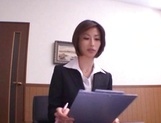 Akari Asahina horny Asian office lady is into swallowing cum