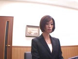 Horny Japanese office lady Akari Asahina is going to explore cock of the guy