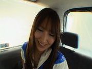 Racing Queen Miyu Nakai Teases Her Driver on the way to a Shoot