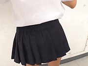 Horny Japanese schoolgirls fuck their teacher in the classroom