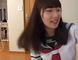 Kinky Japanese schoolgirl enjoys hot sex.