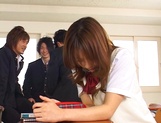 Sful Japanese schoolgirl Mao Andoh deepthroats her classmates