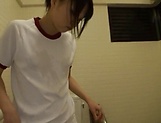 Asian teen Miu Mizuno loves to suck cock in the toilet picture 25