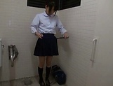 Asian teen Miu Mizuno loves to suck cock in the toilet