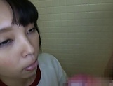 Asian teen Miu Mizuno loves to suck cock in the toilet picture 71