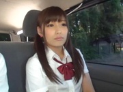 Arousing and horny Asian schoolgirls are into car sex