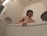 Nice Asian teen Ai Uehara soaping up in a bathroom hot action