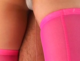 Oiled-up hottie in pink stockings Miyu Sakurai banged severely picture 18