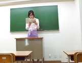Sugary Japanese teacher Emi Nanjyou has sex with her horny student picture 2
