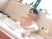 Urekko Japanese Tramp Soaps Up Her Firm Tits In The Bath