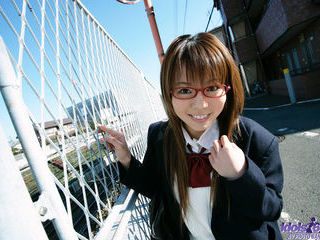 Yume Kimino Enjoys Posing At The Pier In Her School Uniform