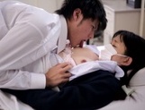 Yummy Asian teen gal Kaho Mizuzaki sucks cock in a hospital picture 31