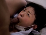 Yummy Asian teen gal Kaho Mizuzaki sucks cock in a hospital picture 46