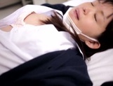 Yummy Asian teen gal Kaho Mizuzaki sucks cock in a hospital picture 65
