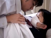 Yummy Asian teen gal Kaho Mizuzaki sucks cock in a hospital
