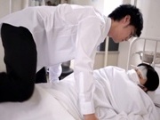 Yummy Asian teen gal Kaho Mizuzaki sucks cock in a hospital