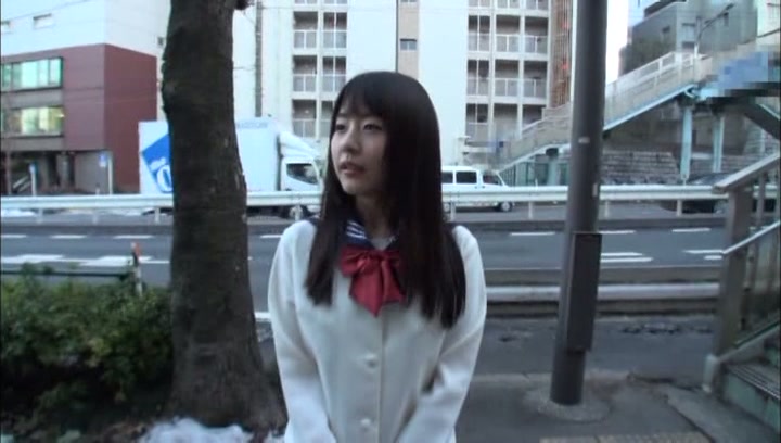 Hottie in school uniform, Tsubomi enjoys stroking cocks