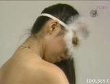Shiori Asakura pretty Asian teen in mask is getting ready for a shower