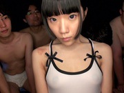 Petite caramel teen Ichigo Aoi gets pounded by young and old dudes