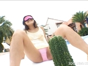 Izumi Yamaguchi Naughty Asian babe Masturbates With Vegetables