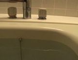 POV scene in the bath with Japanese AV model