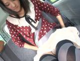 Mikako Abe gets horny while riding in the car picture 17