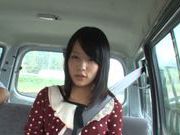Mikako Abe pretty Asian teen enjoys car ride
