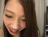 Frisky Japanese teen with shaved pussy eats much cum picture 139