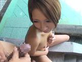 Japanese babe Risa Mizuki gives amazing blowjob picture 34