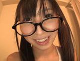 Sexy Asian teen in funny glasses Yuuki Itano sucks rod picture 50