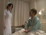Hot Asian nurse gives her patients hot hand work