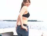 Sexy Asian milf Akiho Yoshizawa is fucked on the boat picture 20